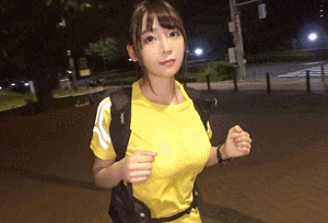 【エロGIF】夜の公園をランニングしていた美女をナンパしてホテルでセックス